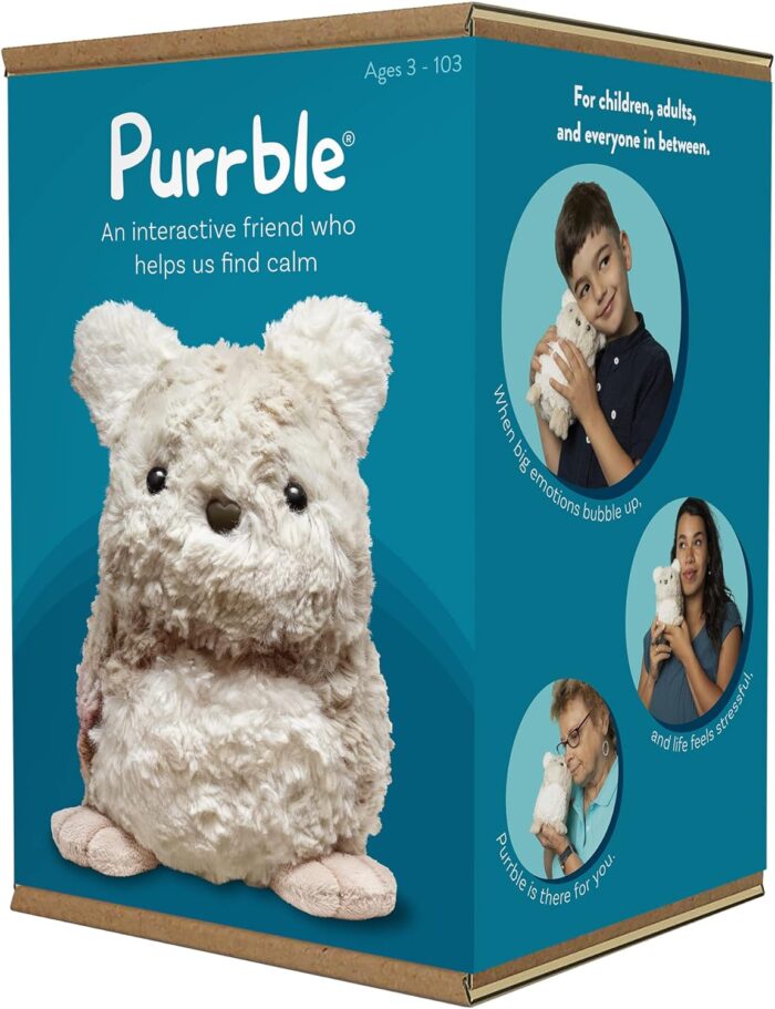 Calming Toy Companion with Dynamic Heartbeat and Soothing Purr - Interactive Plush Companion for All Ages