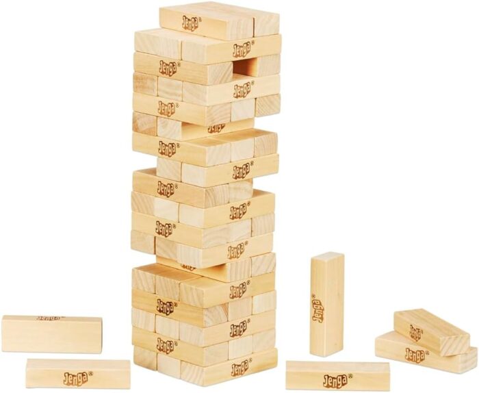 Jenga Classic Game - Hasbro Gaming with Genuine Hardwood Blocks for Ages 6 and Up