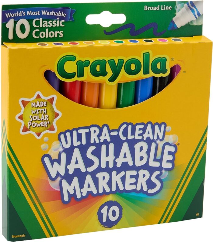 Crayola Ultraclean Broadline Classic Washable Markers (10 Count), Pack of 2