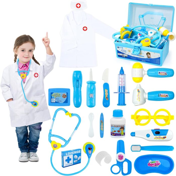 Doctor Kit for Toddlers - Pretend Play Set with Stethoscope and Medical Tools for Kids 2-5 Years