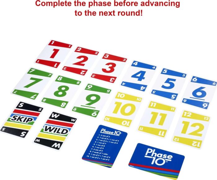 Phase 10 Card Game by Mattel - Challenging Rummy-Style Fun in a Storage Tin