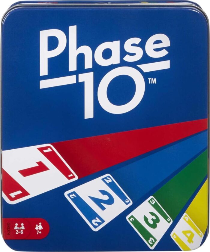 Phase 10 Card Game by Mattel - Challenging Rummy-Style Fun in a Storage Tin