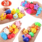 28 Pack Mochi Squishy Toys - Kawaii Cat Squishies and Slow Rising Animals for Stress Relief and Party Favors