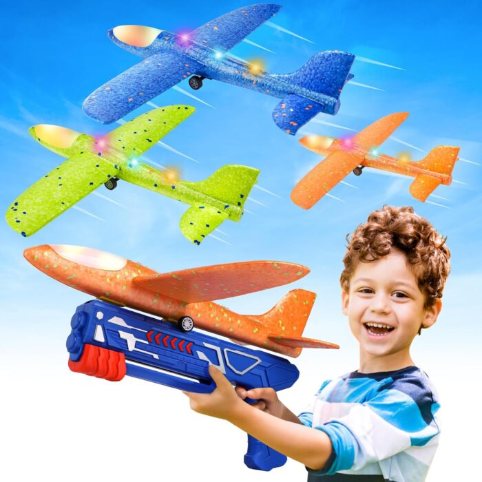 Airplane Launcher Toys - LED Foam Airplane Toys for Kids