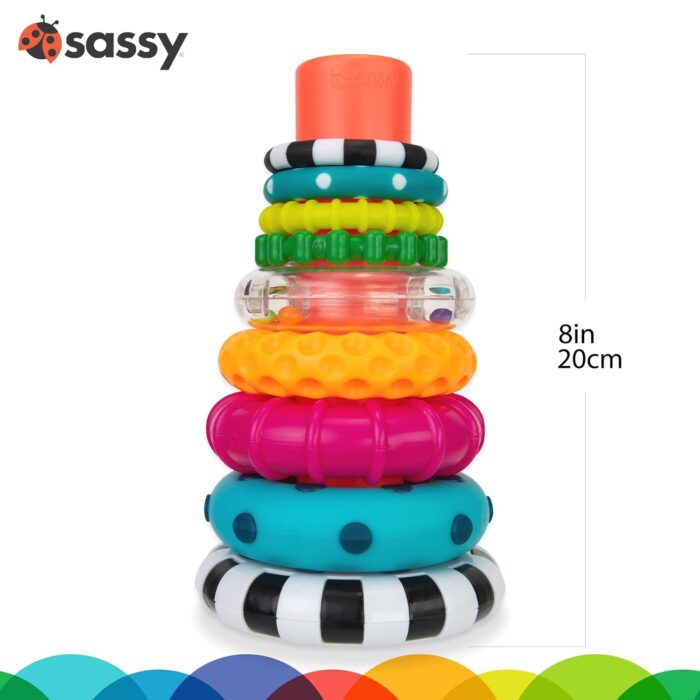 Sassy Stacks of Circles Stacking Ring STEM Learning Toy for Babies