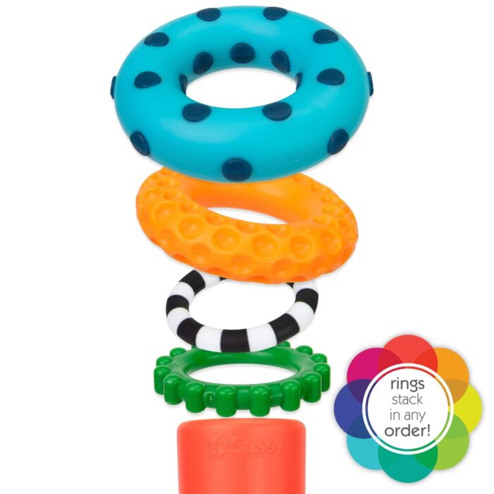 Sassy Stacks of Circles Stacking Ring STEM Learning Toy for Babies