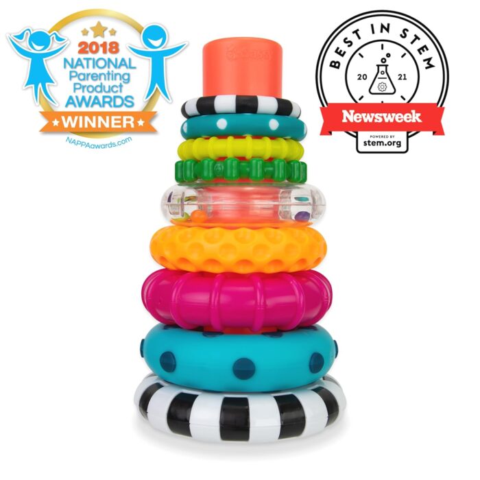 Sassy Stacks of Circles Stacking Ring STEM Learning Toy for Babies