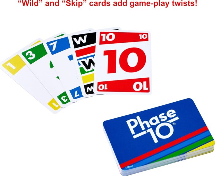 Phase 10 Card Game by Mattel - Challenging Rummy-Style Fun in a Storage Tin