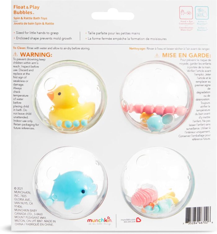 Float & Play Bubbles™ Bath Toys - Set of 4 Floating Baby and Toddler Bath Toys