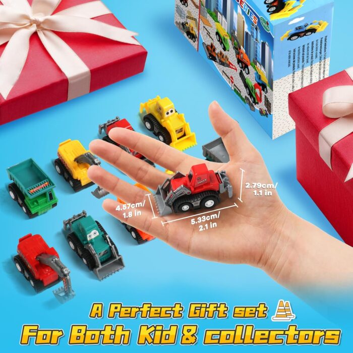 Construction Toy Cars set - Mini Pull Back Vehicles for 3-5 Year Olds