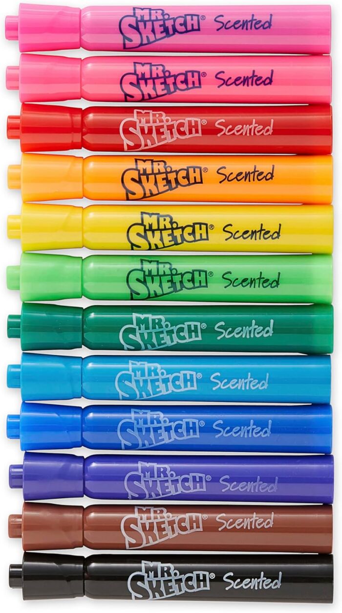 Mr. Sketch Scented Markers, Chisel Tip, Assorted Colors, 12 Count