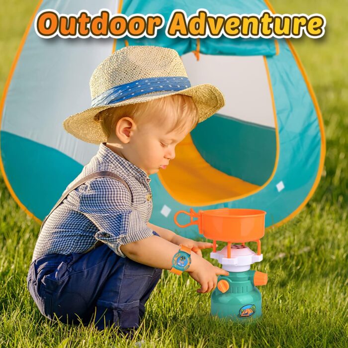 FUN LITTLE TOYS Pop Up Tent with Kids Camping Gear Set - Kids Play Tent and Outdoor Toys