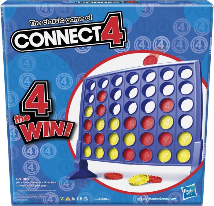 Hasbro Gaming Connect 4 Classic Grid - 4 in a Row Strategy Board Game for Kids and Families