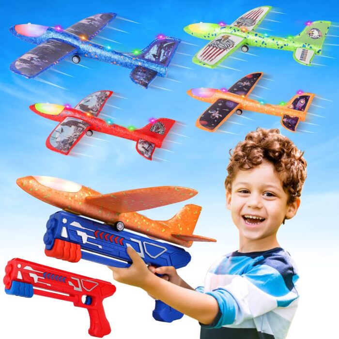 Airplane Launcher Toys - LED Foam Airplane Toys for Kids