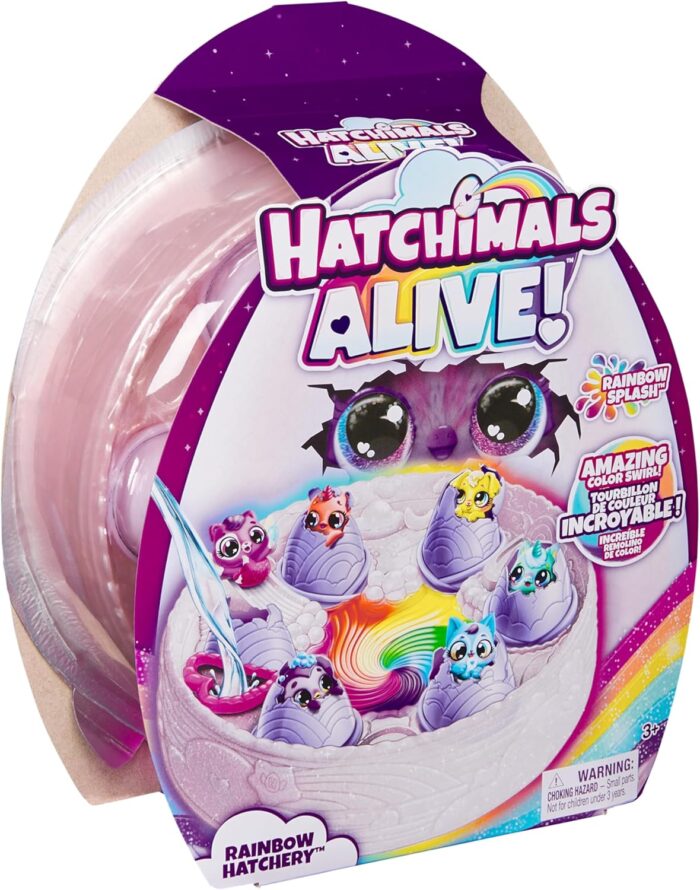 Hatchimals Alive Rainbow Hatchery Toy with 6 Mini Figures and Accessories