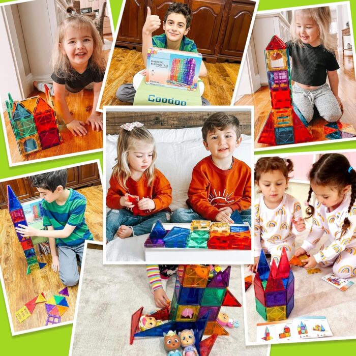 Magnetic Tiles Building Blocks - Safe Creative Play for 3+ Year Olds