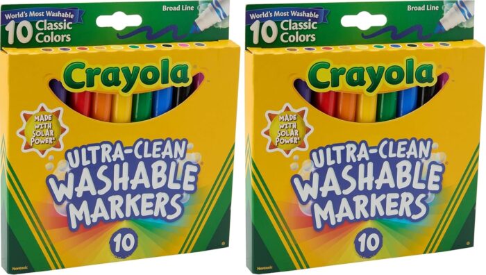 Crayola Ultraclean Broadline Classic Washable Markers (10 Count), Pack of 2