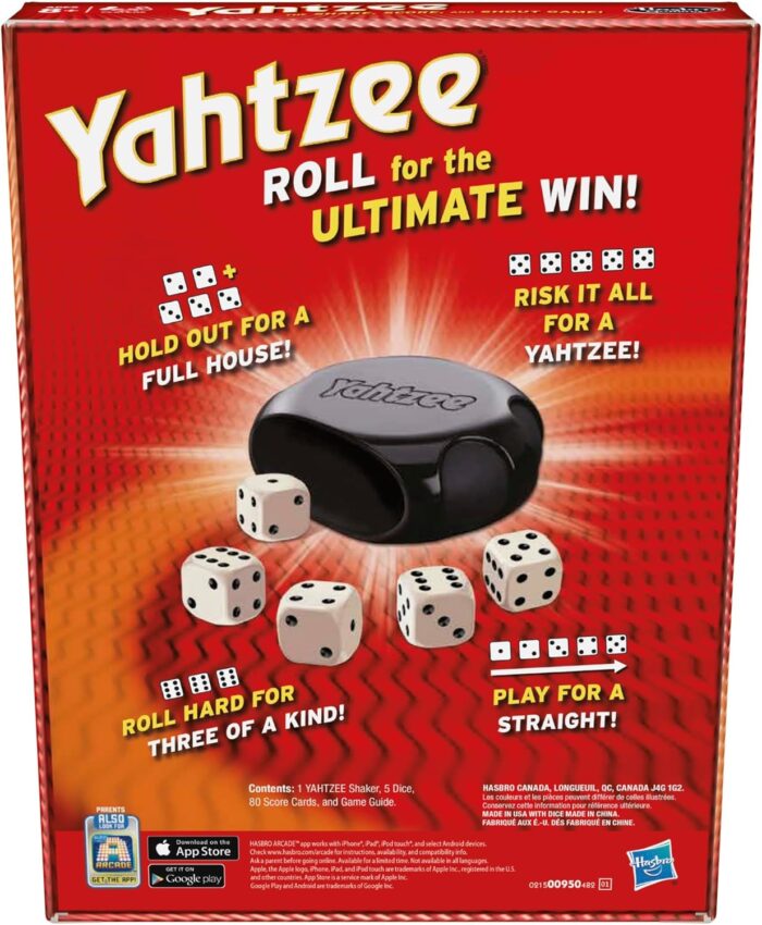 Hasbro Gaming Yahtzee - Classic Dice Game for Families, Adults, and Kids