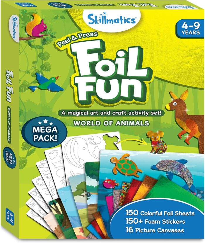 Foil Fun Animals Mega Pack - No-Mess DIY Craft Kit for Kids Ages 4-9