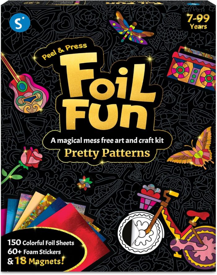 Foil Fun Pretty Patterns - No-Mess DIY Art Craft Kit for Kids Ages 4-9