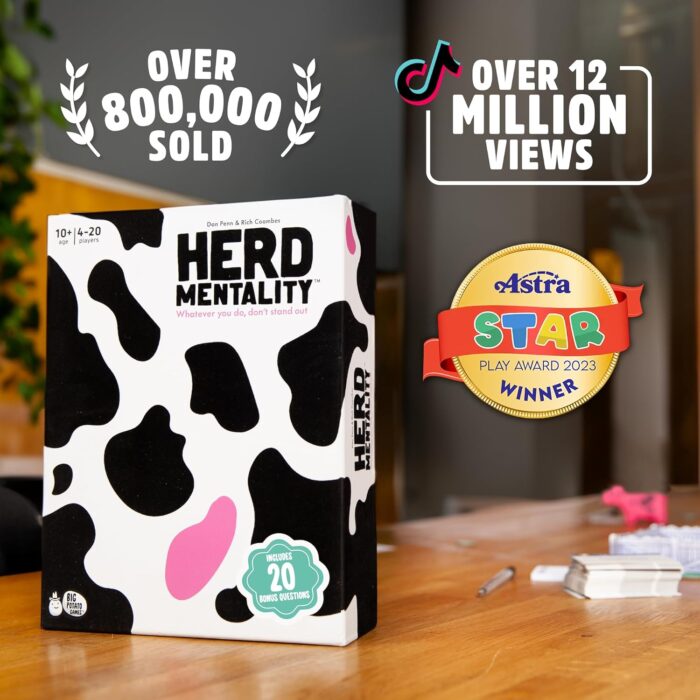 Herd Mentality Board Game - Hilarious Group Thinking Game for Family Fun