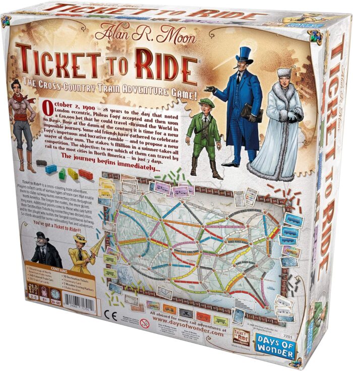 Ticket to Ride Board Game - Cross-Country Train Adventure for 2-5 Players, Ages 8+ | Fun Strategy Game for Kids and Adults